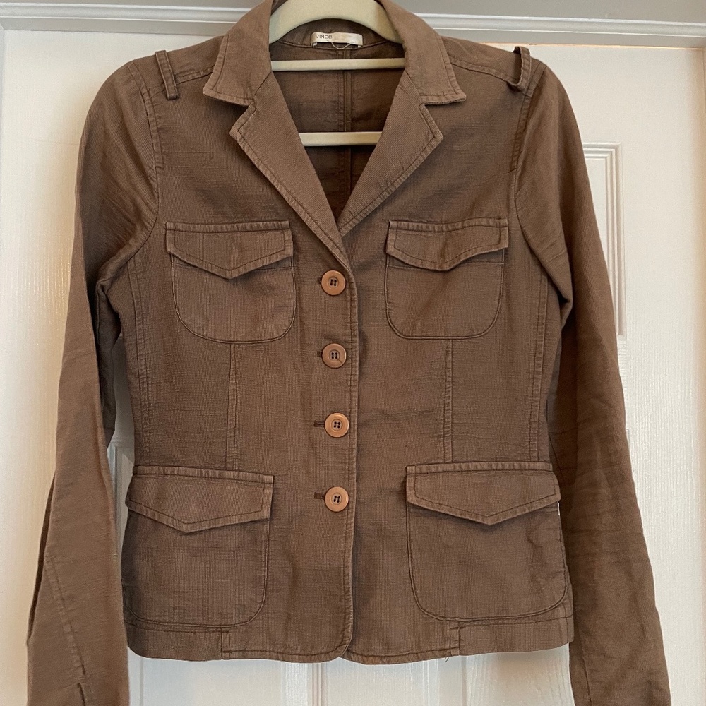Vince Utility Jacket, Brown Sz 8 EUC